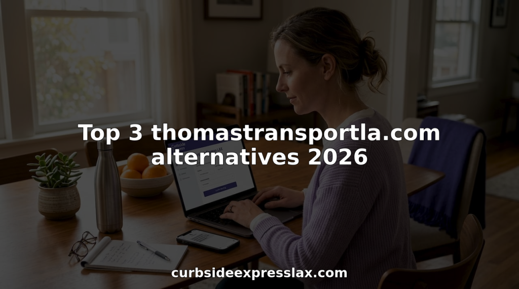 Woman booking airport shuttle service online